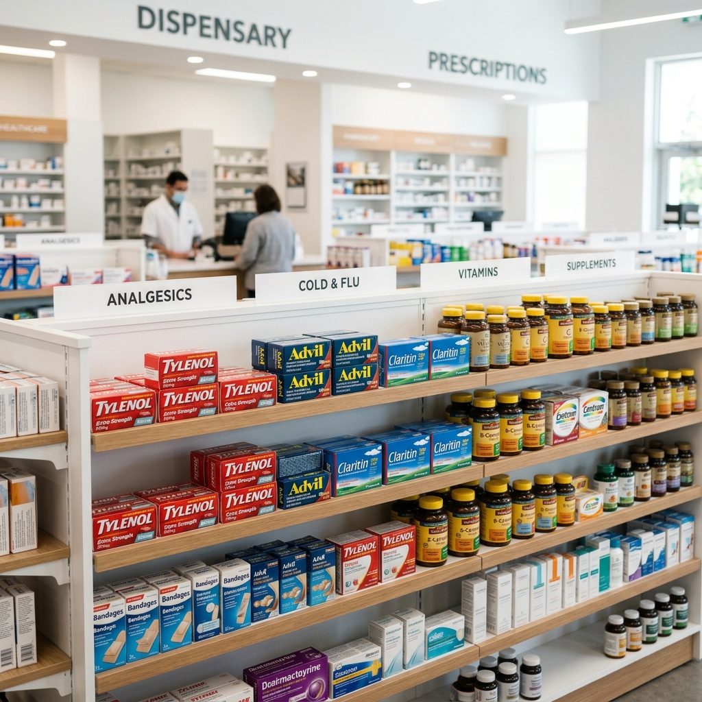 Modern Pharmacy Shelves